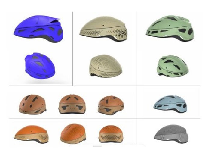 Custom bicycle helmet with 3D-printed lattice