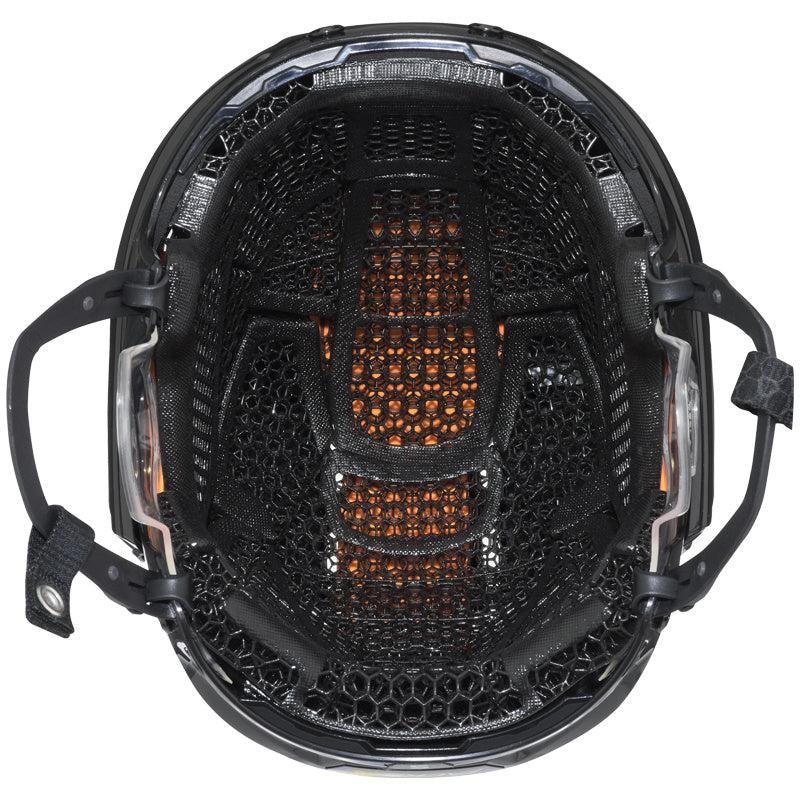CCM Super Tacks X helmet liner with 3D-printed lattice